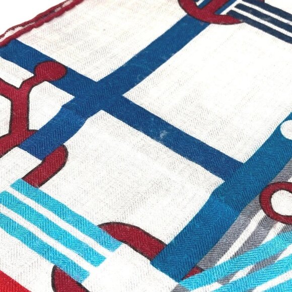 HERMES Pocket Soy Carre 100 H Carre100H Large Shawl Stole Scarf gray/Multicolore - Picture 12 of 16